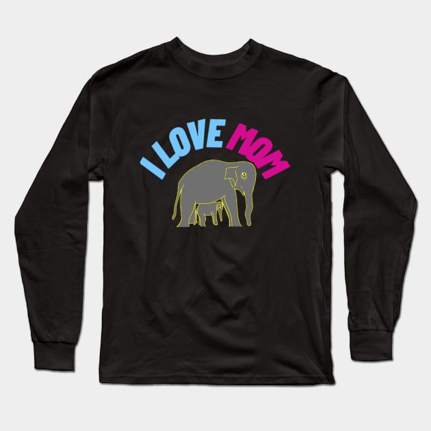 Mother's Day - Mommy Elephant always protects you. Long Sleeve T-Shirt by drawkwardly